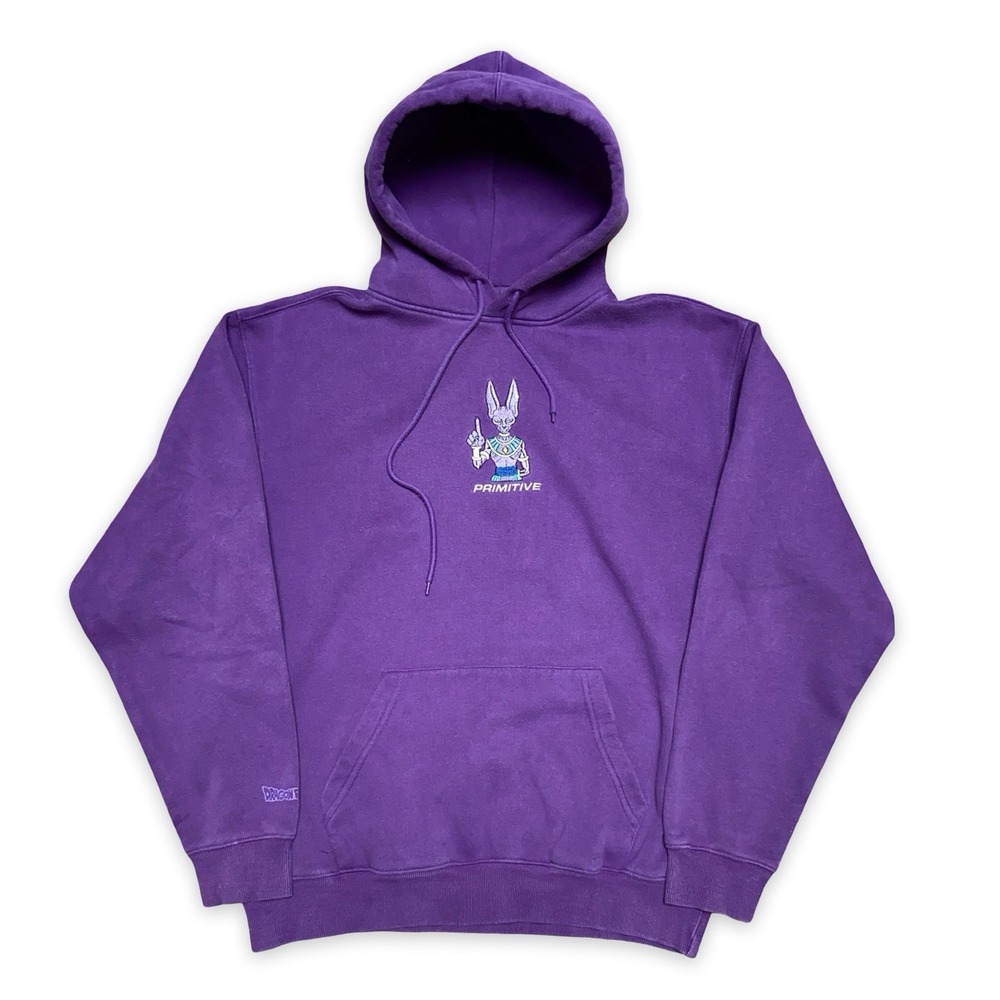 Primitive Dragon Ball Super Beerus Hoodie Men's Medium Purple Skate Anime